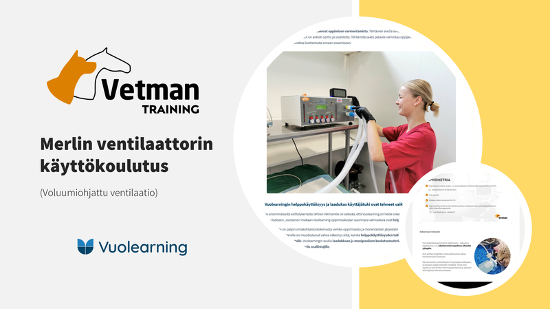 Vetlearning käyttökoulutus MERLIN ventilaattori