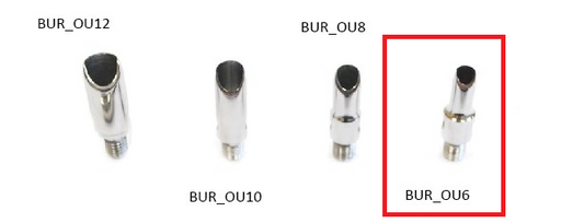 Burgess kit with open inserts Ø 6 mm