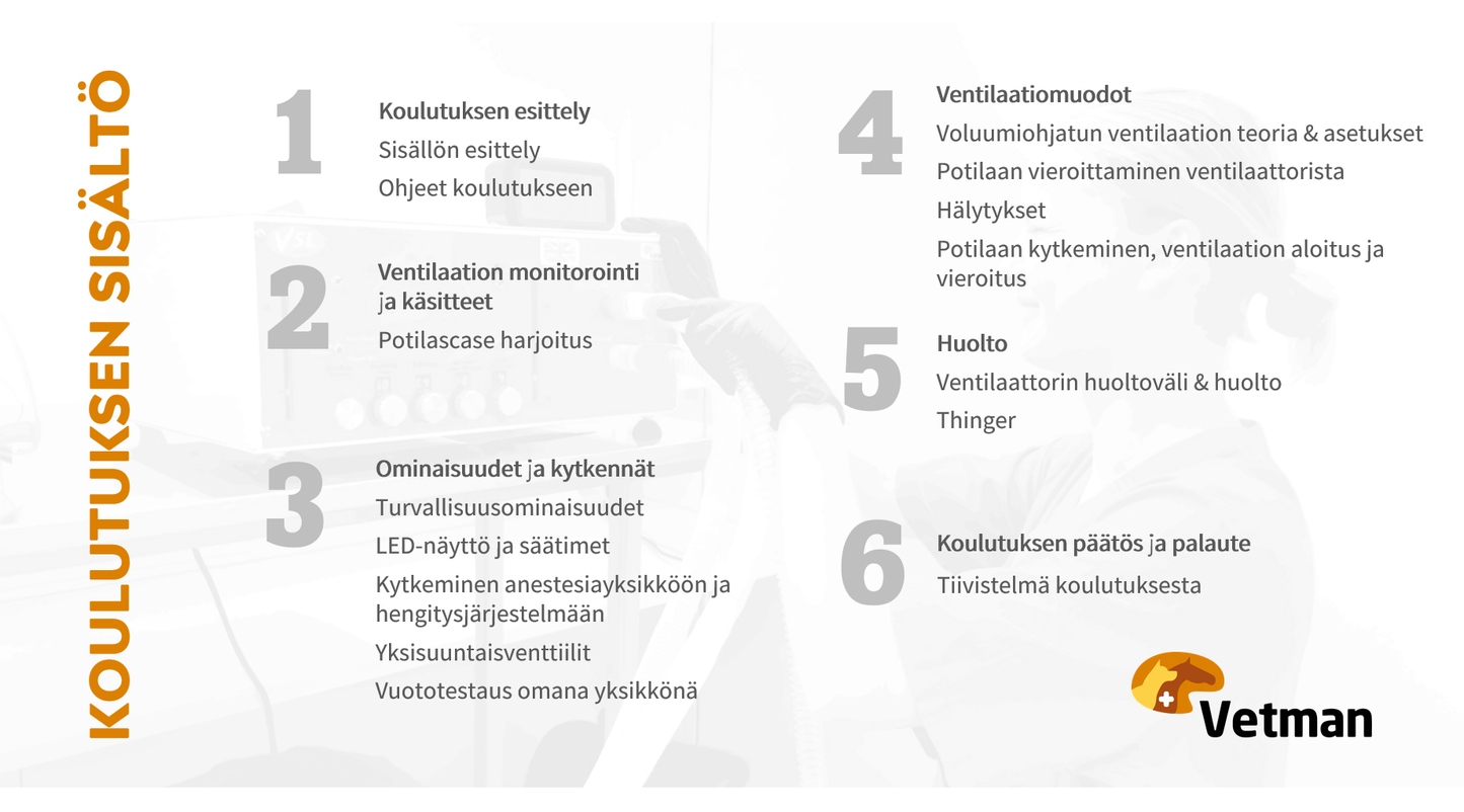 Käyttökoulutus MERLIN ventilaattori (voluumikontrolloitu) Osa 1