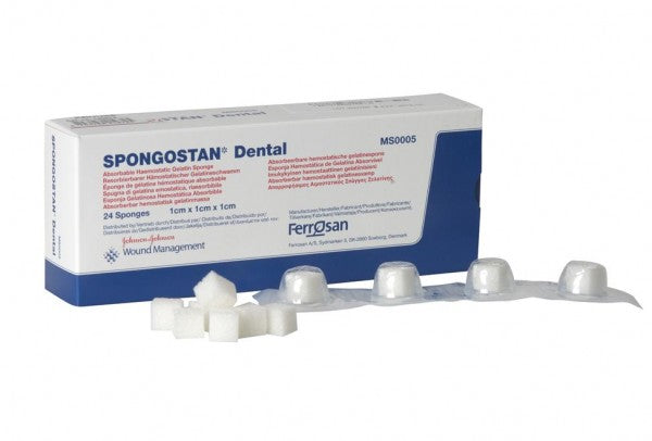 Spongostan Dental 1x1x1 cm, 24 kpl