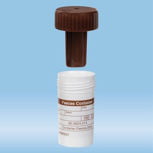 Ulostenäytteenottoputki etiketillä | integroitu kauha | 25ml | 1 kpl