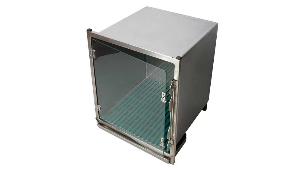 Stainless steel cage B+ with glass door