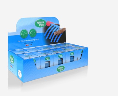 VetkinTape® 6cm Displaybox | 10 rullaa | sininen tai oranssi