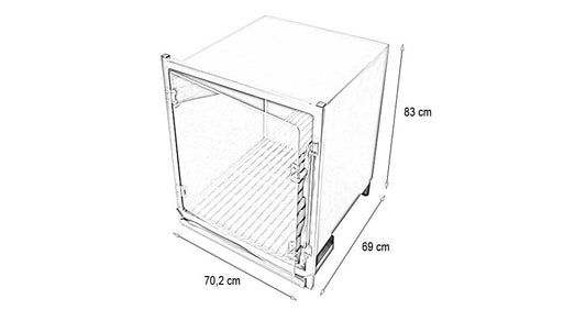 Stainless steel cage B+ with glass door