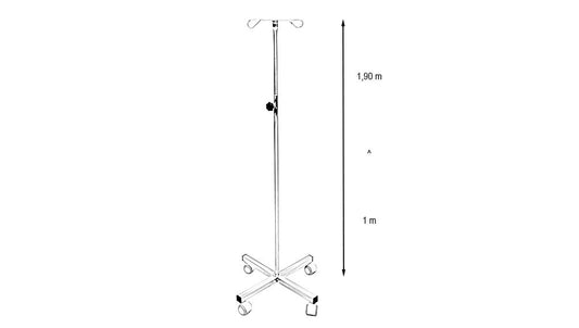 Mobile IV stand adjustable in height