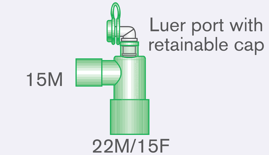 Kapnometrian adapteri, 15F-22M/15F (luer lock)