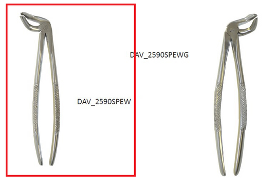 Special forceps 90° 25 cm right