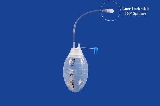 Chest Tube Suction Bulb with 360° Spinning Luer Lock Adapter