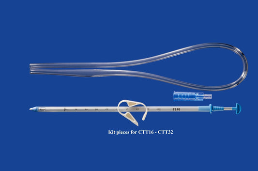Chest Tube with Sharp Trocar and Adapters