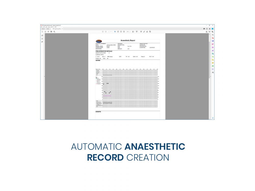 Lightning MIDI anestesiavalvontamonitori (pulssioksimetri, kapnometri,lämpötila & EKG)